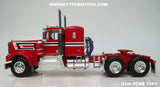 Item #CAB 1583 Red White Stripe Black Stripe Kenworth W900A 36-inch Flattop Sleeper - 1/64 Scale – DCP by First Gear