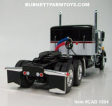 Item #CAB 1584 Black White Burgundy Stripe Kenworth W900A 36-inch Flattop Sleeper - 1/64 Scale – DCP by First Gear