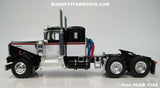 Item #CAB 1584 Black White Burgundy Stripe Kenworth W900A 36-inch Flattop Sleeper - 1/64 Scale – DCP by First Gear