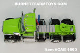 Item #CAB 1660 Lime Green Black White Stripe Kenworth W990 Day Cab - 1/64 Scale – DCP by First Gear