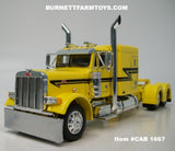 Item #CAB 1667 Yellow Black Peterbilt 379 63-inch Flattop Sleeper - 1/64 Scale – DCP by First Gear