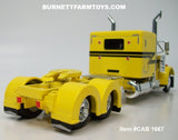 Item #CAB 1667 Yellow Black Peterbilt 379 63-inch Flattop Sleeper - 1/64 Scale – DCP by First Gear