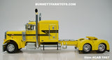 Item #CAB 1667 Yellow Black Peterbilt 379 63-inch Flattop Sleeper - 1/64 Scale – DCP by First Gear