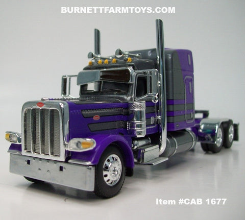Item #CAB 1677 Purple Gun Metal Gray Peterbilt 389 63-inch Mid Roof Sleeper - 1/64 Scale - DCP by First Gear