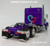 Item #CAB 1677 Purple Gun Metal Gray Peterbilt 389 63-inch Mid Roof Sleeper - 1/64 Scale - DCP by First Gear