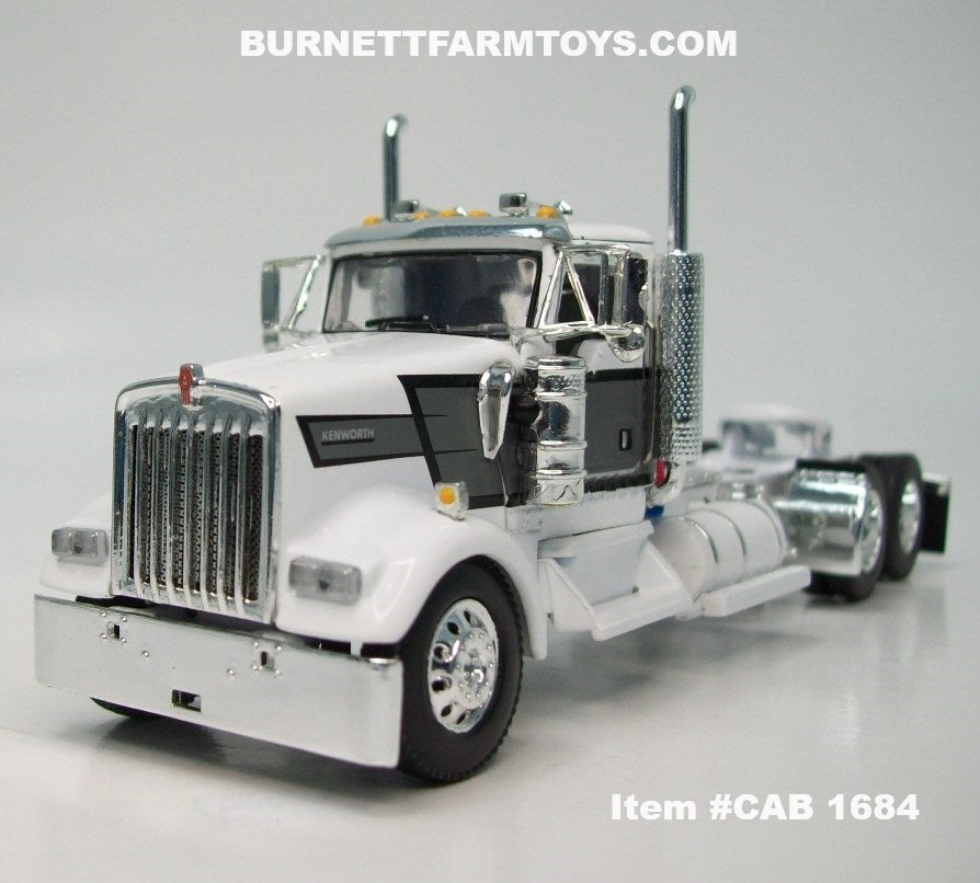 Item #CAB 1684 White Gun Metal Gray Black Outline Kenworth W900L Day C ...