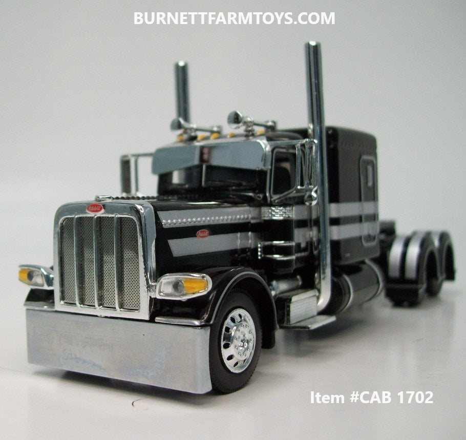 Item #CAB 1702 Black Silver Stripe Peterbilt 389 63-inch