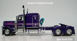Item #CAB 1710 Purple Pink Stripe Silver Outline Peterbilt 389 63-inch Flattop Sleeper - 1/64 Scale - DCP by First Gear