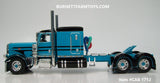Item #CAB 1712 Turquoise Black Peterbilt 389 63-inch Flattop Sleeper - 1/64 Scale - DCP by First Gear