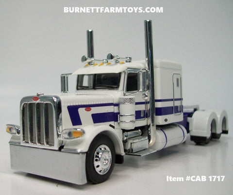 Item #CAB 1717 White Purple Peterbilt 389 63-inch Flattop Sleeper - 1/64 Scale - DCP by First Gear