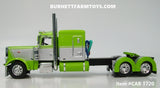 Item #CAB 1720 Lime Green Silver Peterbilt 389 63-inch Flattop Sleeper - 1/64 Scale - DCP by First Gear