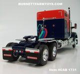 Item #CAB 1731 Viper Red Navy Blue White Outline Kenworth W990 76-inch Mid Roof Sleeper - 1/64 Scale – DCP by First Gear