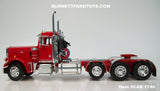 Item #CAB 1746 Red Tri-Axle Peterbilt 359 Day Cab with Headache Rack - 1/64 Scale – DCP by First Gear