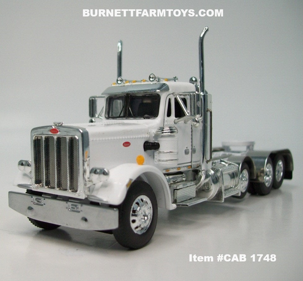 Item #CAB 1748 White Tri-Axle Peterbilt 359 Day Cab with Headache Rack ...