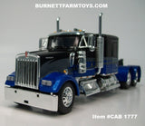 Item #CAB 1777 Black Blue Metallic Gun Metal Gray Kenworth W900L 60-inch Flattop Sleeper - 1/64 Scale – DCP by First Gear