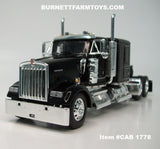 Item #CAB 1778 Black Kenworth W900L 60-inch Flattop Sleeper - 1/64 Scale – DCP by First Gear