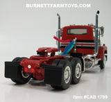 Item #CAB 1799 Dark Red Black Stripe Silver Stripe Ford LTL 9000 Day Cab - 1/64 Scale – DCP by First Gear