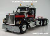 Item #CAB 1869 Mammoet Black Red White Tri-Axle Kenworth W990 Day Cab with Headache Rack - 1/64 Scale – DCP by First Gear