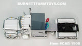 Item #CAB 1908 White Silver Stripe Peterbilt 359 with 60-inch Vintage Sleeper - 1/64 Scale – DCP by First Gear