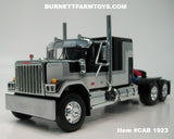 Item #CAB 1923 Black Gray GMC General 60-inch Flattop Sleeper - 1/64 Scale – DCP by First Gear