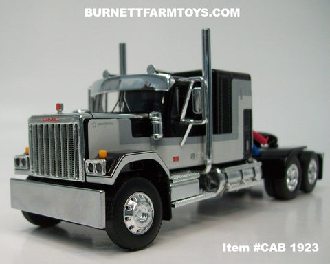 Item #CAB 1923 Black Gray GMC General 60-inch Flattop Sleeper - 1/64 Scale – DCP by First Gear