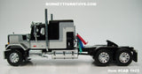 Item #CAB 1923 Black Gray GMC General 60-inch Flattop Sleeper - 1/64 Scale – DCP by First Gear