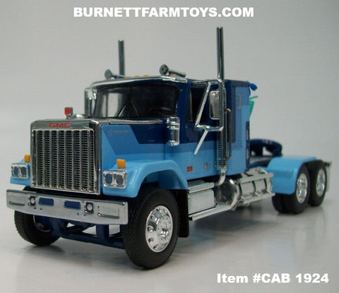 Item #CAB 1924 Blue GMC General 34-inch Flattop Sleeper - 1/64 Scale – DCP by First Gear