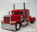 Item #CAB 1938 Red Peterbilt 389 63-inch Flattop Sleeper - 1/64 Scale – DCP by First Gear