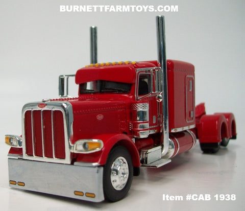 Item #CAB 1938 Red Peterbilt 389 63-inch Flattop Sleeper - 1/64 Scale – DCP by First Gear