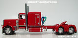 Item #CAB 1938 Red Peterbilt 389 63-inch Flattop Sleeper - 1/64 Scale – DCP by First Gear