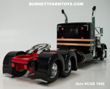 Item #CAB 1948 Black Tan Red Peterbilt 379 36-inch Flattop Sleeper - 1/64 Scale – DCP by First Gear