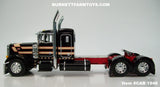 Item #CAB 1948 Black Tan Red Peterbilt 379 36-inch Flattop Sleeper - 1/64 Scale – DCP by First Gear
