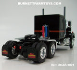 Item #CAB 2021 Black Red Stripe Yellow Stripe Mack Superliner 60-inch Flattop Sleeper - 1/64 Scale – DCP by First Gear