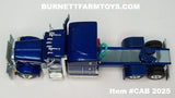 Item #CAB 2025 Blue Metallic White Black Outline Peterbilt 379 63-inch Mid Roof Sleeper - 1/64 Scale – DCP by First Gear