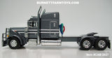 Item #CAB 2027 Gun Metal Gray White Black Outline Peterbilt 379 63-inch Mid Roof Sleeper - 1/64 Scale – DCP by First Gear