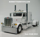 Item #CAB 2033 White Peterbilt 389 63-inch Flattop Sleeper - 1/64 Scale – DCP by First Gear