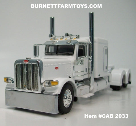 Item #CAB 2033 White Peterbilt 389 63-inch Flattop Sleeper - 1/64 Scale – DCP by First Gear