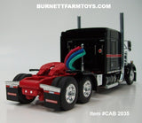 Item #CAB 2035 Black Red White Outline Kenworth W900L 72-inch AeroCab Flattop Sleeper - 1/64 Scale – DCP by First Gear
