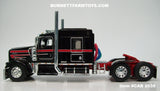 Item #CAB 2035 Black Red White Outline Kenworth W900L 72-inch AeroCab Flattop Sleeper - 1/64 Scale – DCP by First Gear