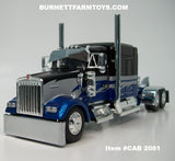 Item #CAB 2081 Black Blue Silver Kenworth W900L 72-inch AeroCab Sleeper - 1/64 Scale – DCP by First Gear