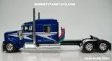 Item #CAB 2082 Blue White Silver Outline Kenworth W900L 72-inch AeroCab Sleeper - 1/64 Scale – DCP by First Gear