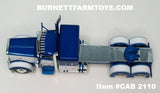 Item #CAB 2110 Blue Metallic White Peterbilt 389 48-inch Flattop Sleeper - 1/64 Scale – DCP by First Gear