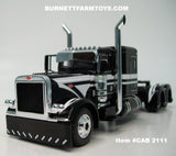 Item #CAB 2111 Black White Peterbilt 389 48-inch Flattop Sleeper - 1/64 Scale – DCP by First Gear