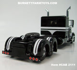 Item #CAB 2111 Black White Peterbilt 389 48-inch Flattop Sleeper - 1/64 Scale – DCP by First Gear