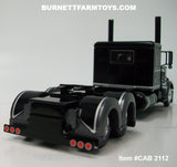 Item #CAB 2112 Black Dark Gray Silver Peterbilt 389 48-inch Flattop Sleeper - 1/64 Scale – DCP by First Gear