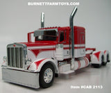 Item #CAB 2113 Red White Peterbilt 389 48-inch Flattop Sleeper - 1/64 Scale – DCP by First Gear