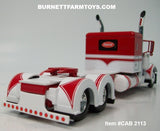 Item #CAB 2113 Red White Peterbilt 389 48-inch Flattop Sleeper - 1/64 Scale – DCP by First Gear