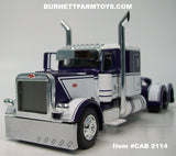 Item #CAB 2114 Purple White Peterbilt 389 48-inch Flattop Sleeper - 1/64 Scale – DCP by First Gear