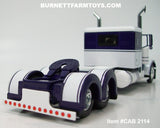Item #CAB 2114 Purple White Peterbilt 389 48-inch Flattop Sleeper - 1/64 Scale – DCP by First Gear