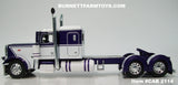 Item #CAB 2114 Purple White Peterbilt 389 48-inch Flattop Sleeper - 1/64 Scale – DCP by First Gear